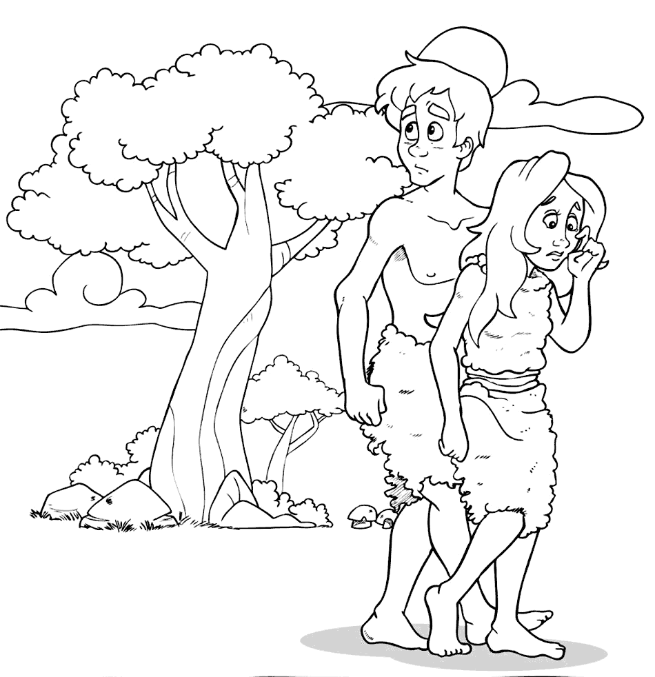 Adam And Eve Leave The Garden Bible Story Coloring Page