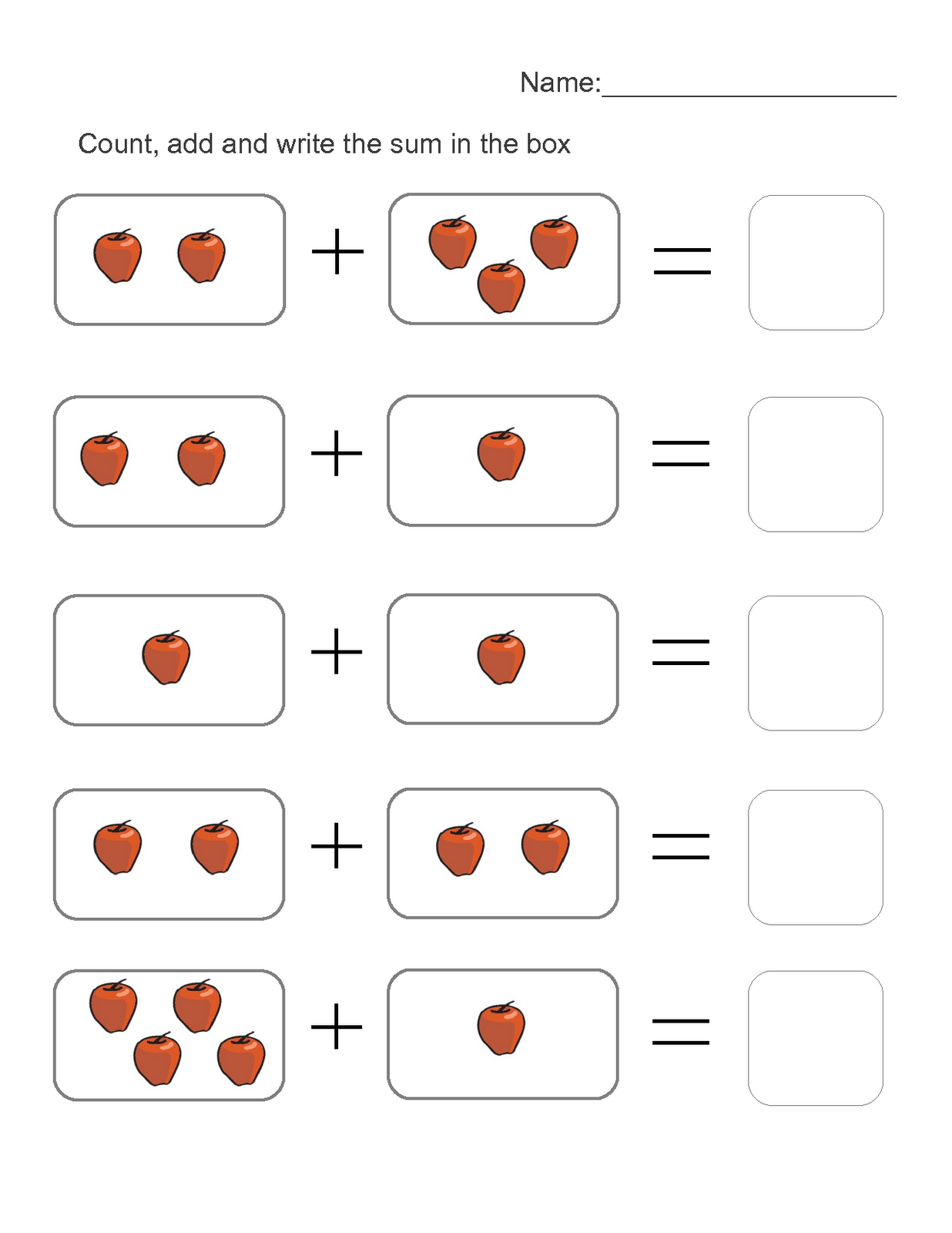 Add The Pictures Worksheet