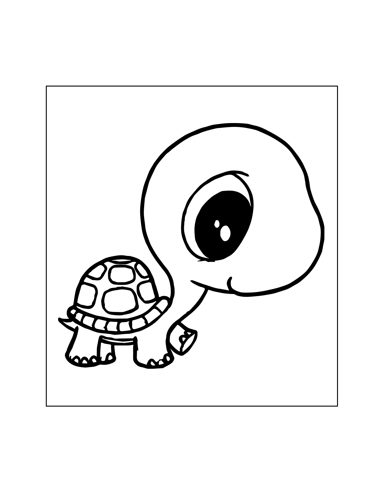 Baby Turtle Coloring Page