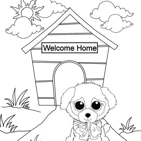 Beanie Boo Doghouse Coloring Pages