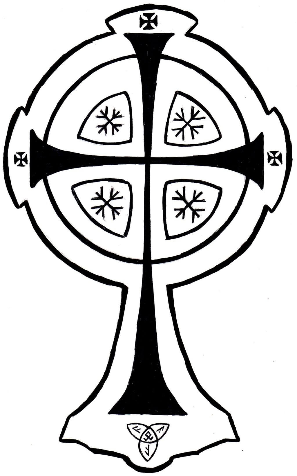 Celtic Cross Art Coloring Page
