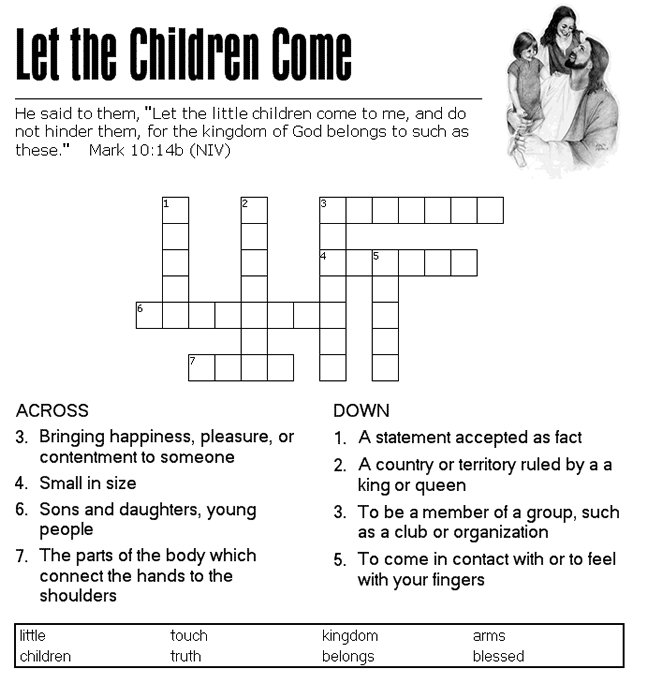 Christian Crossword Puzzles For Kids