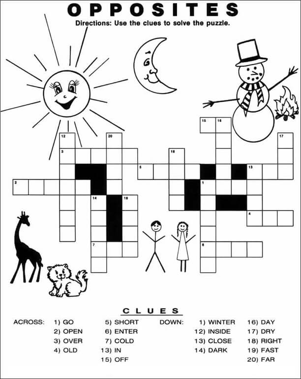Crossword Puzzles For Kids To Print