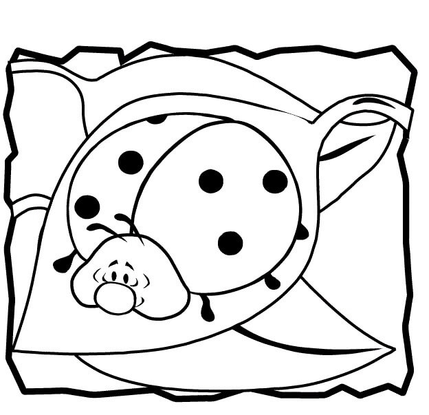 Cute Ladybug Cartoon Coloring Page