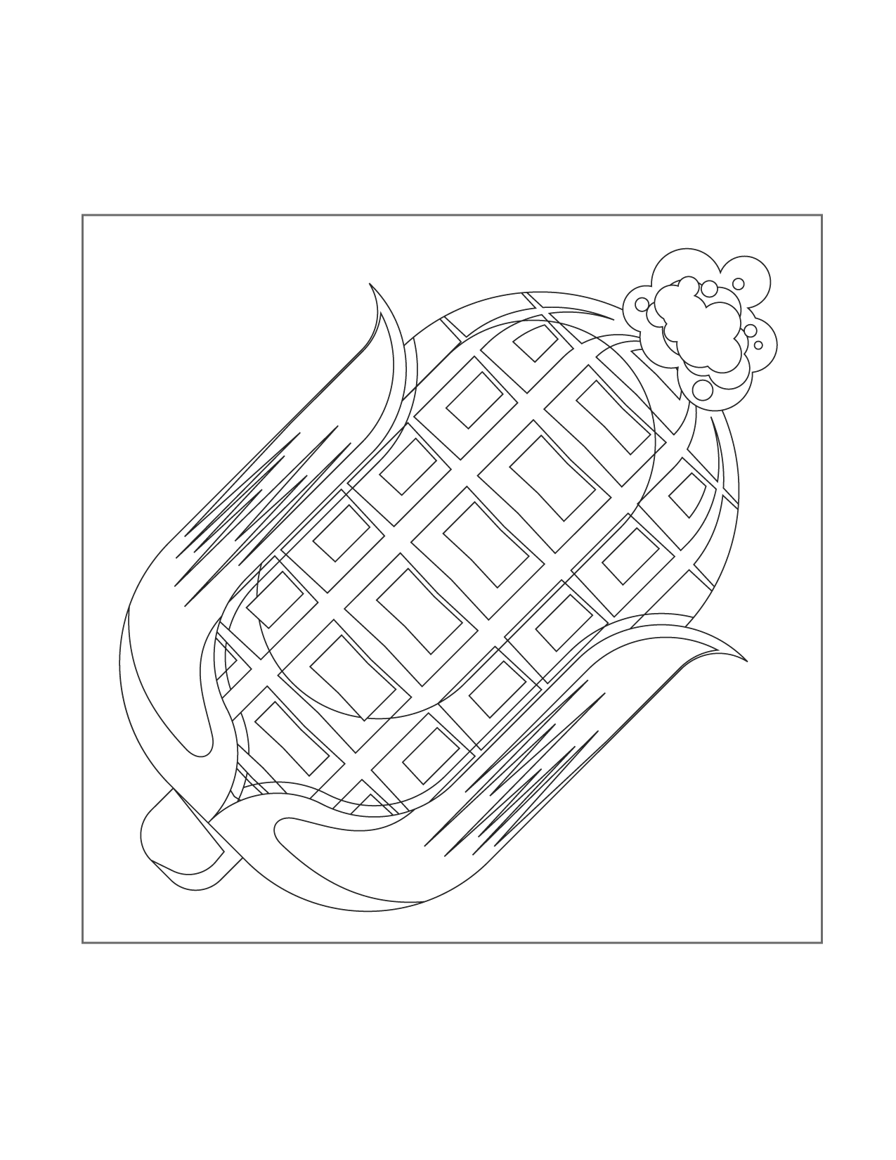 Cute Little Corn Cob Coloring Page