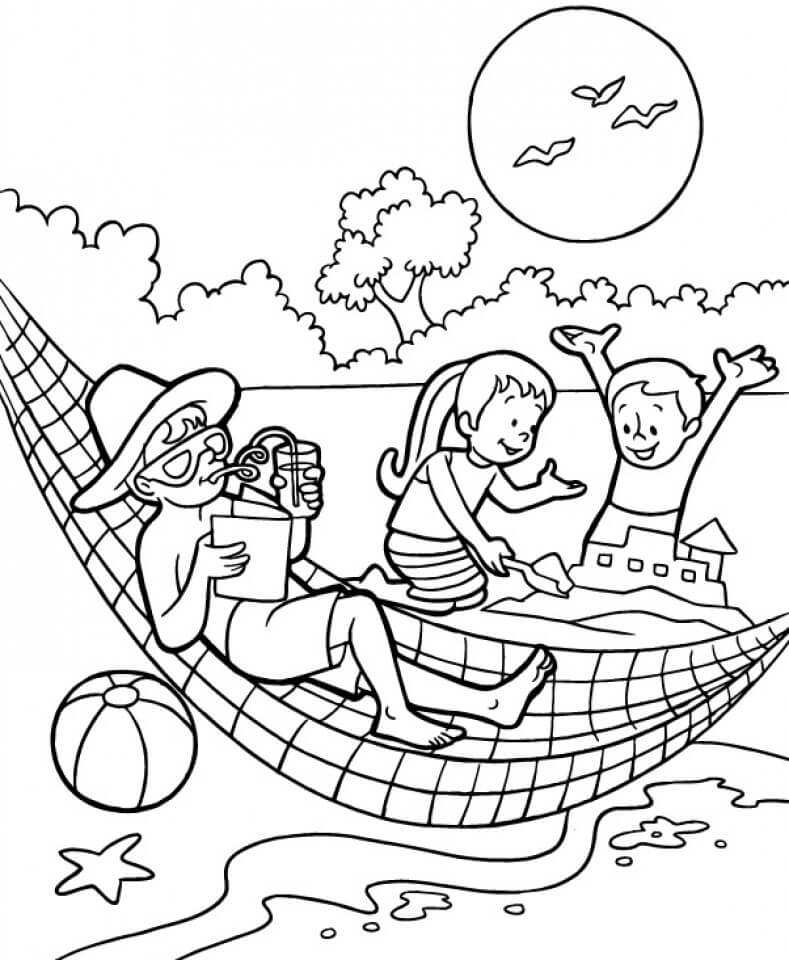 Enjoying Summer Coloring Pages