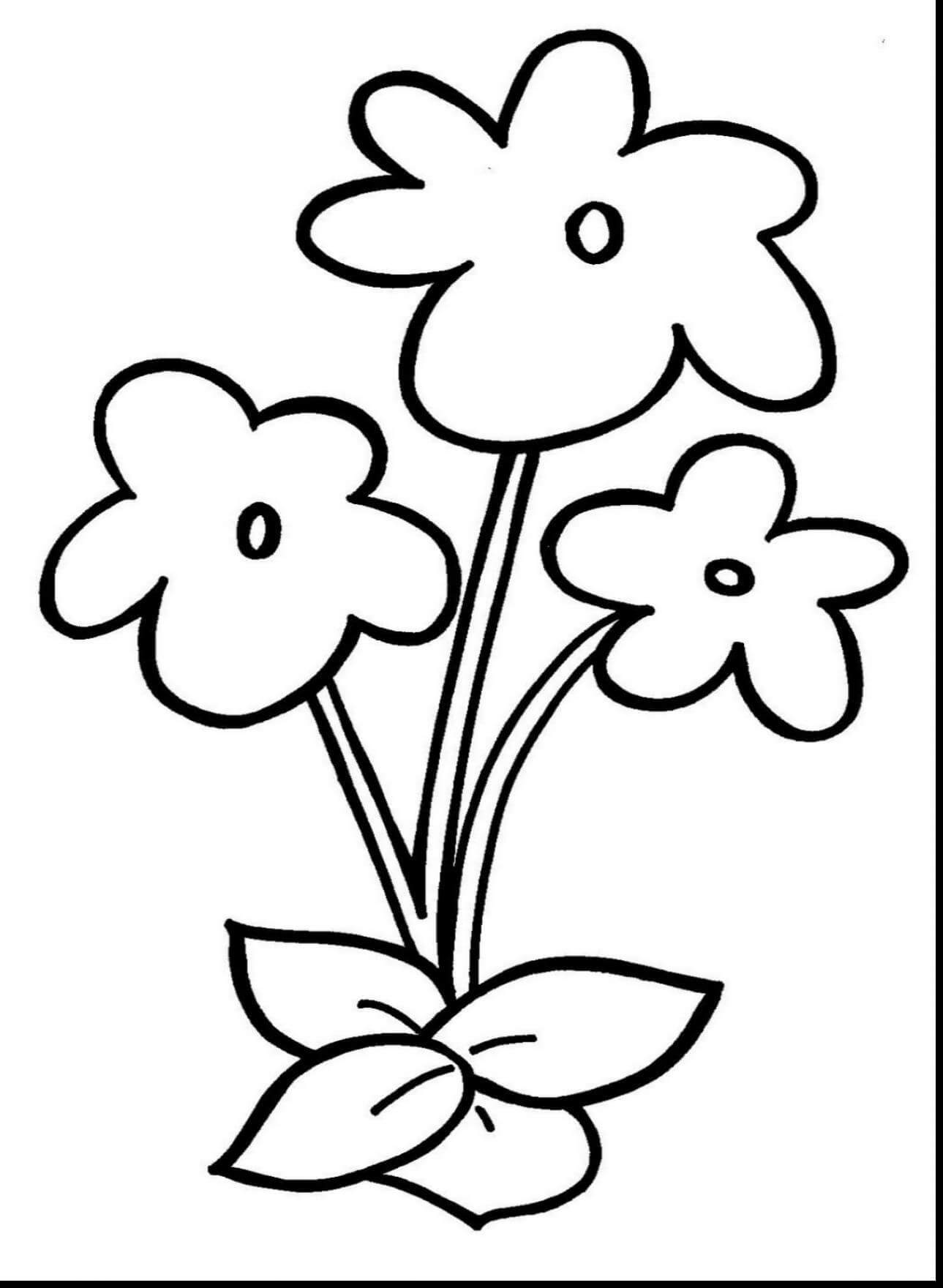Free Simple Flower Coloring Pages