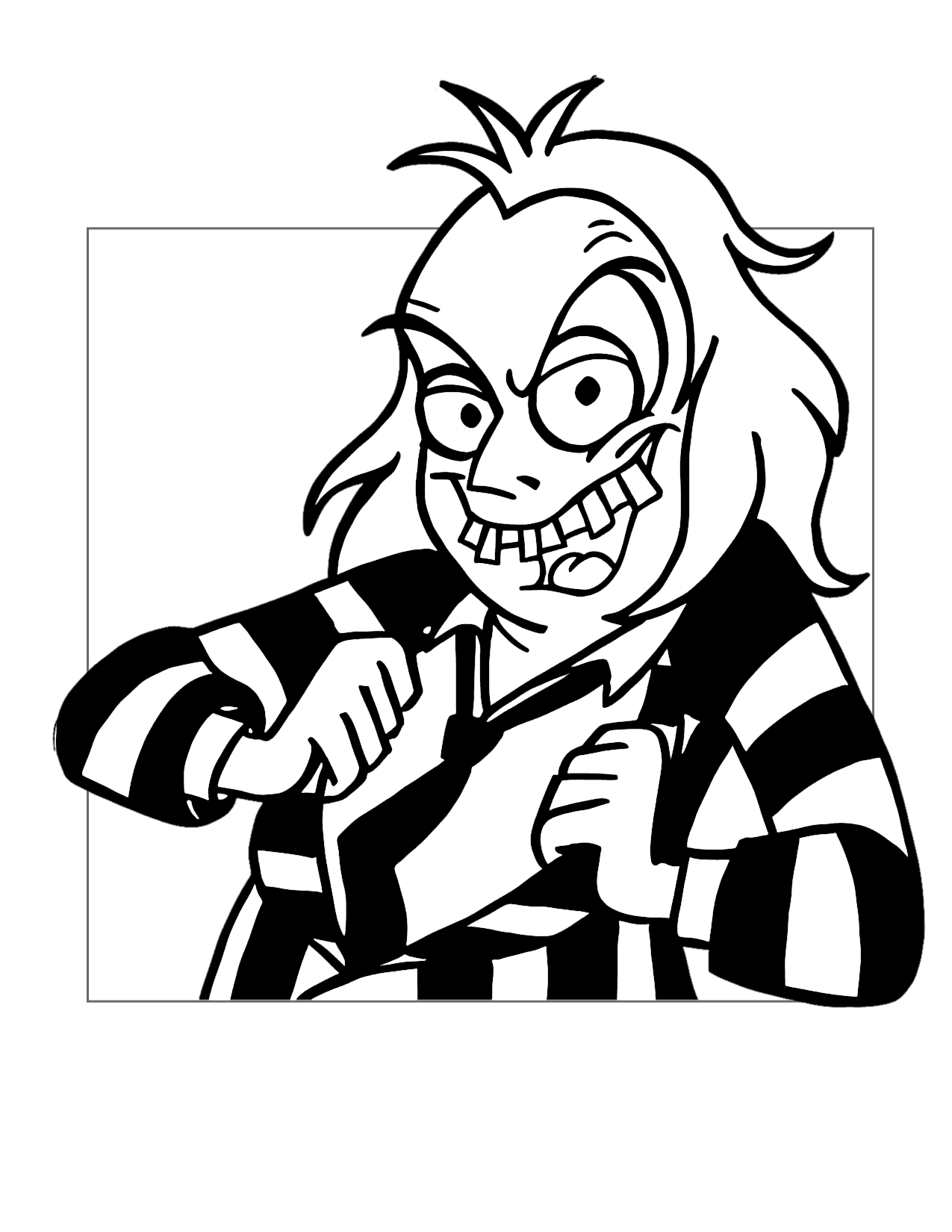Funny Beetlejuice Coloring Page