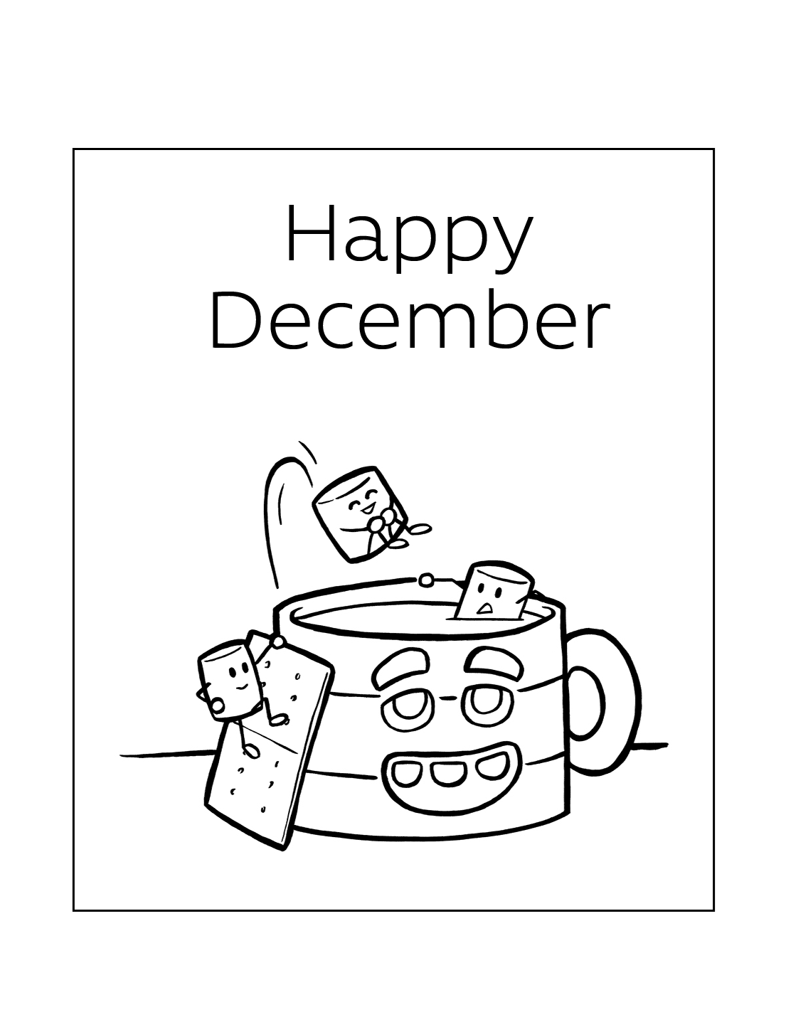 Happy December Coloring Pages