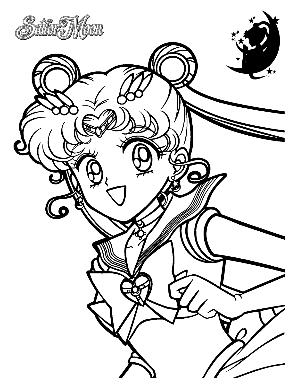 Happy Sailor Moon Coloring Page