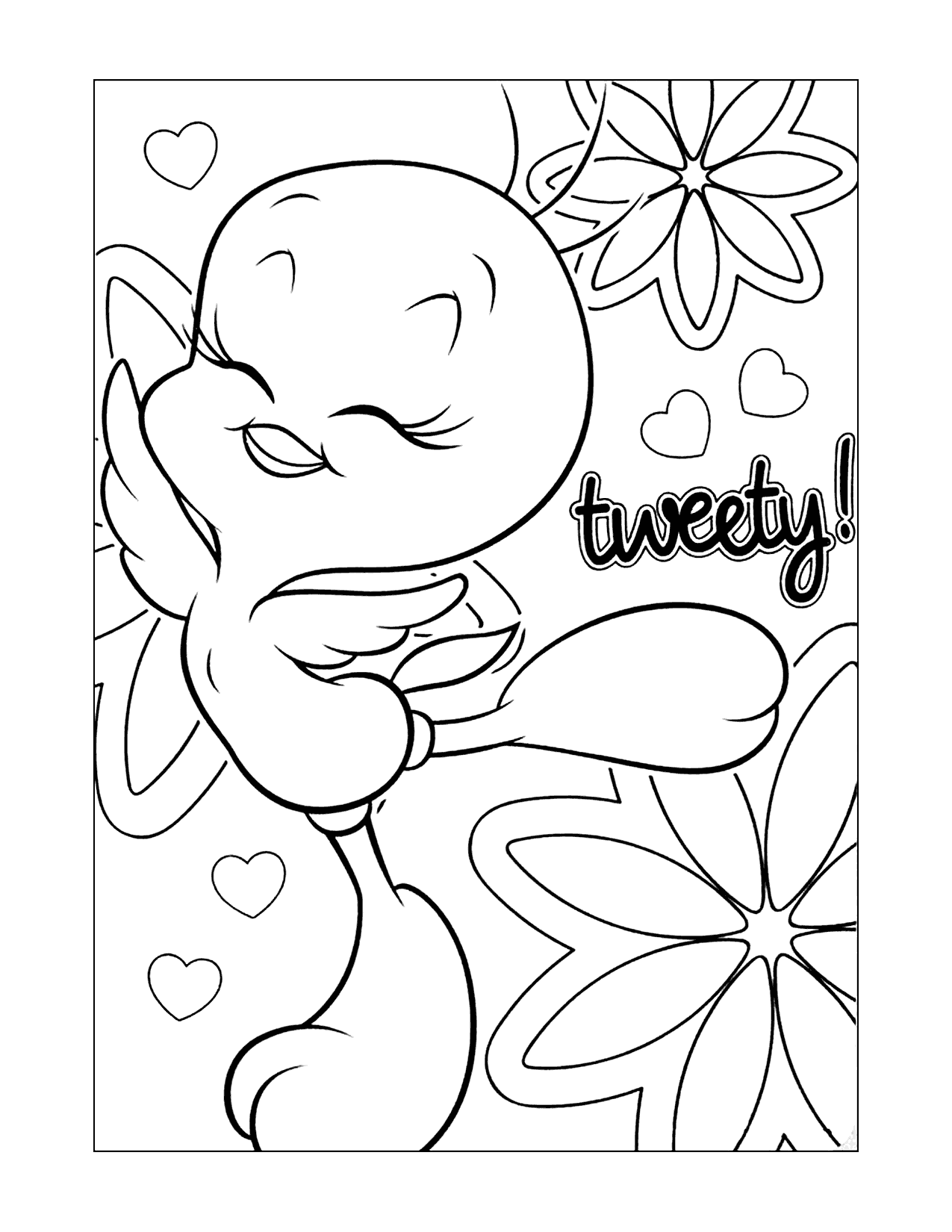 Happy Tweety Bird Coloring Page