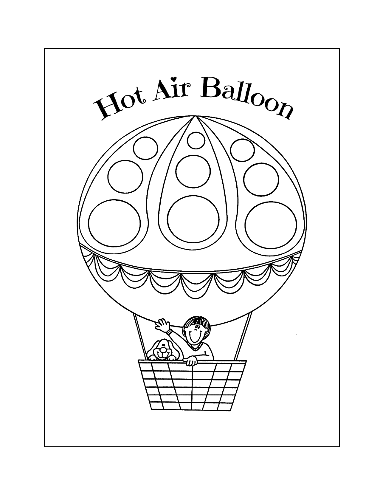Hot Air Balloon Coloring Page