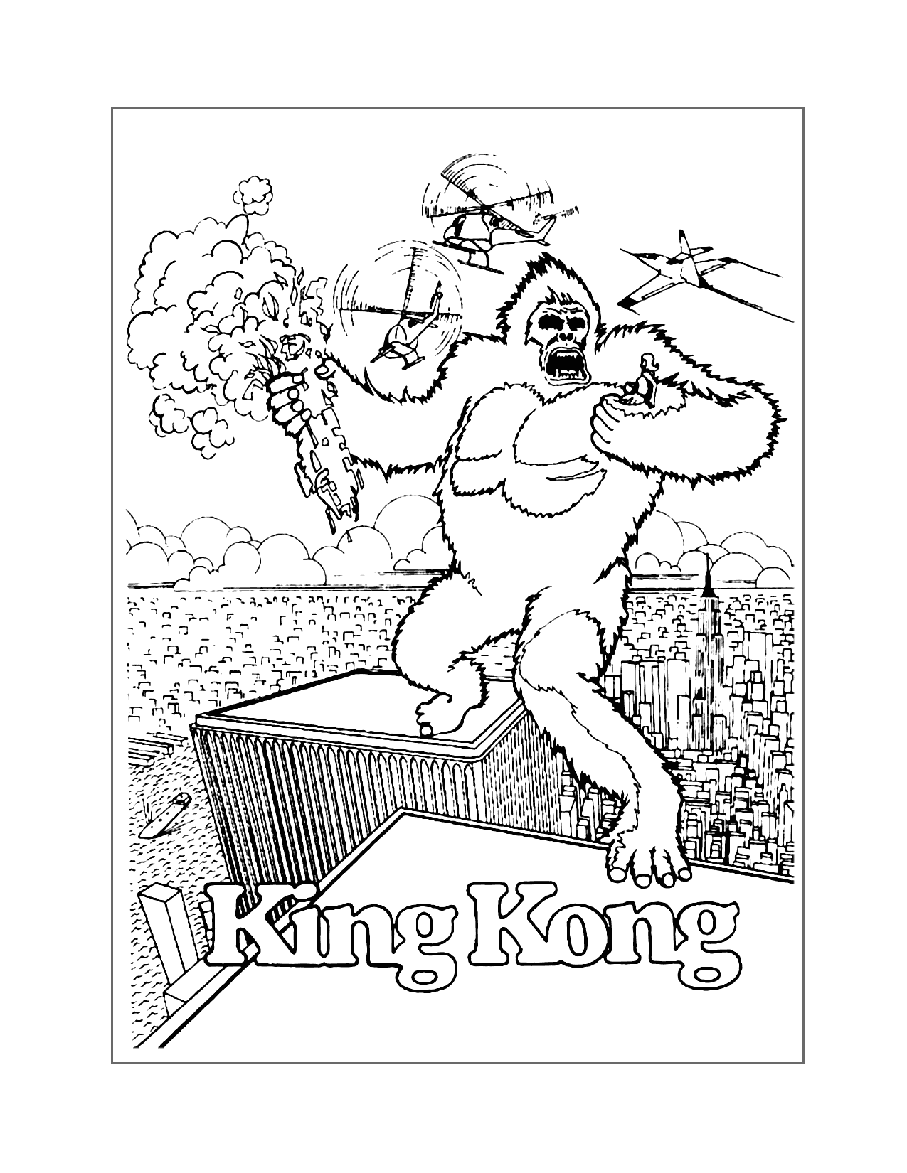 King Kong Movie Poster Coloring Page