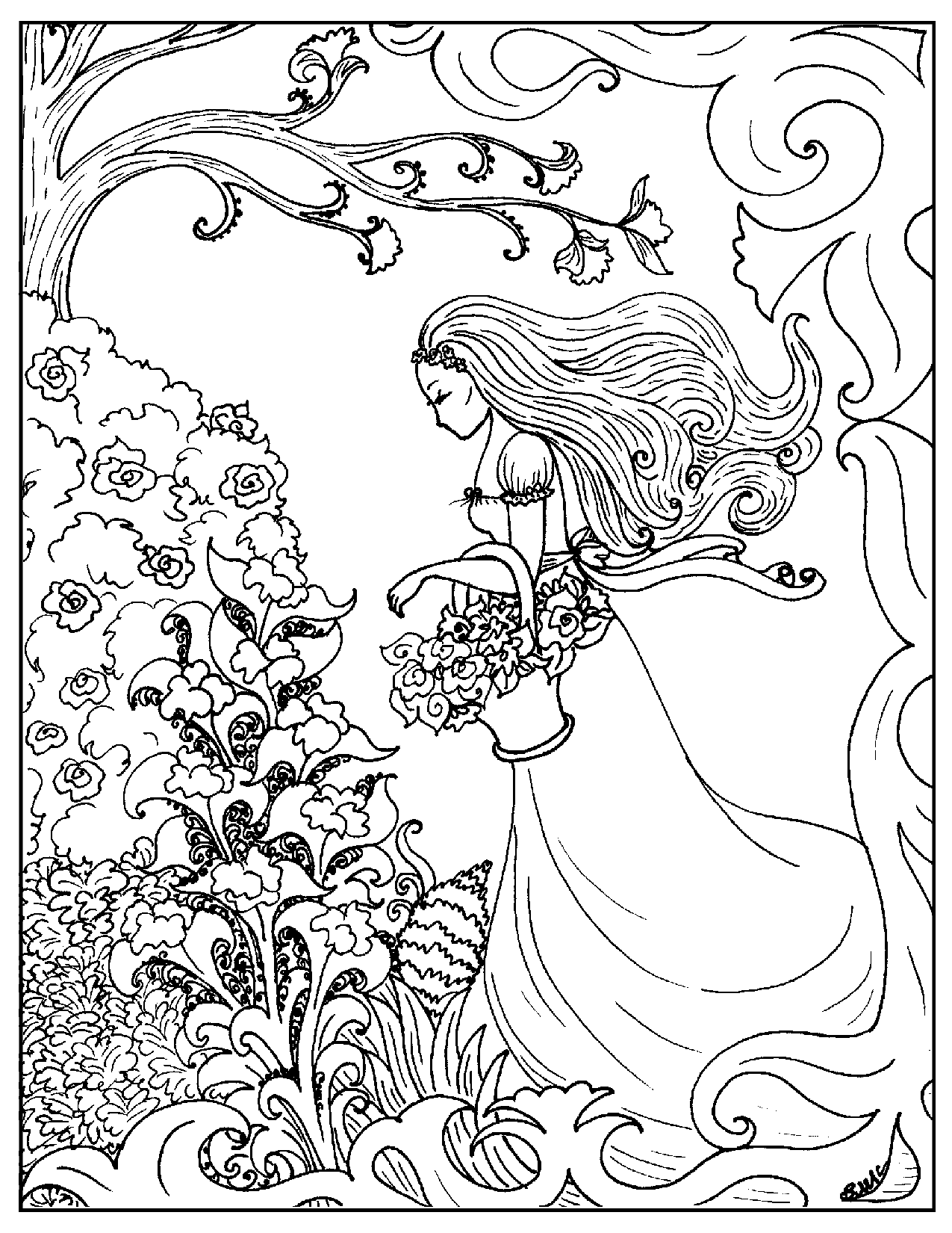 Lady Coloring Pages For Teens