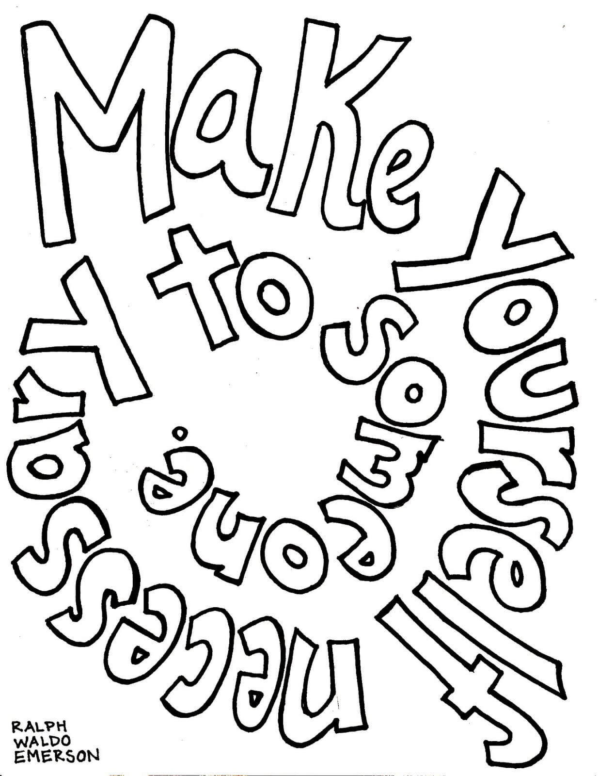 Make Yourself Necessary Coloring Quote