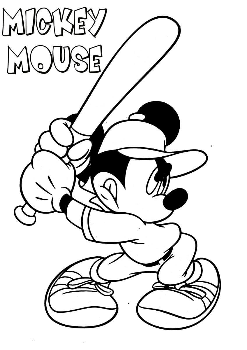Mickey Mouse Baseball Coloring Pages