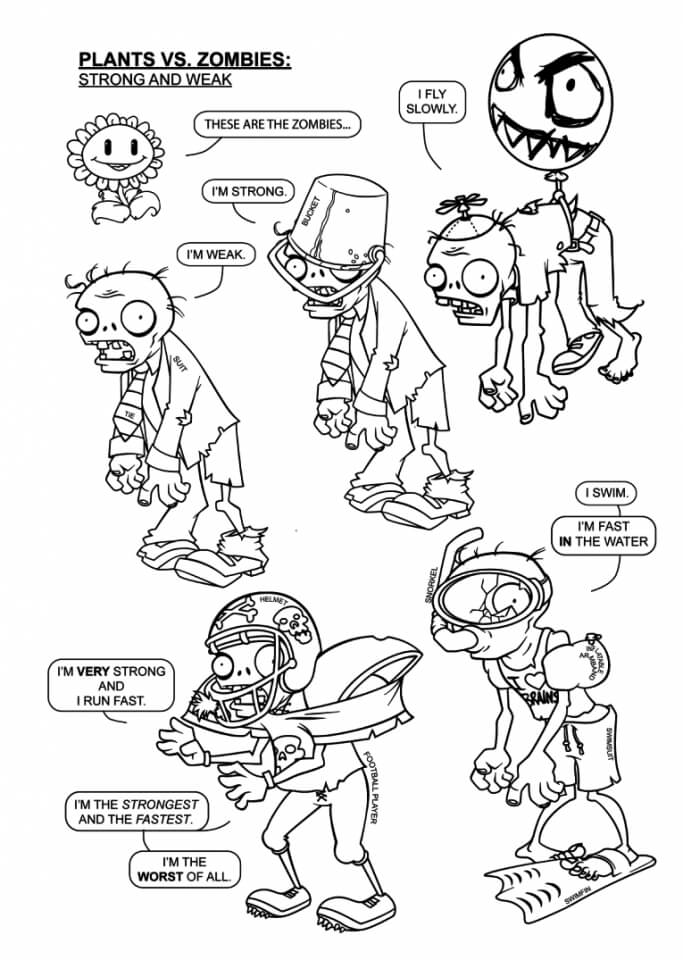 Plants Vs Zombies Character Coloring Pages