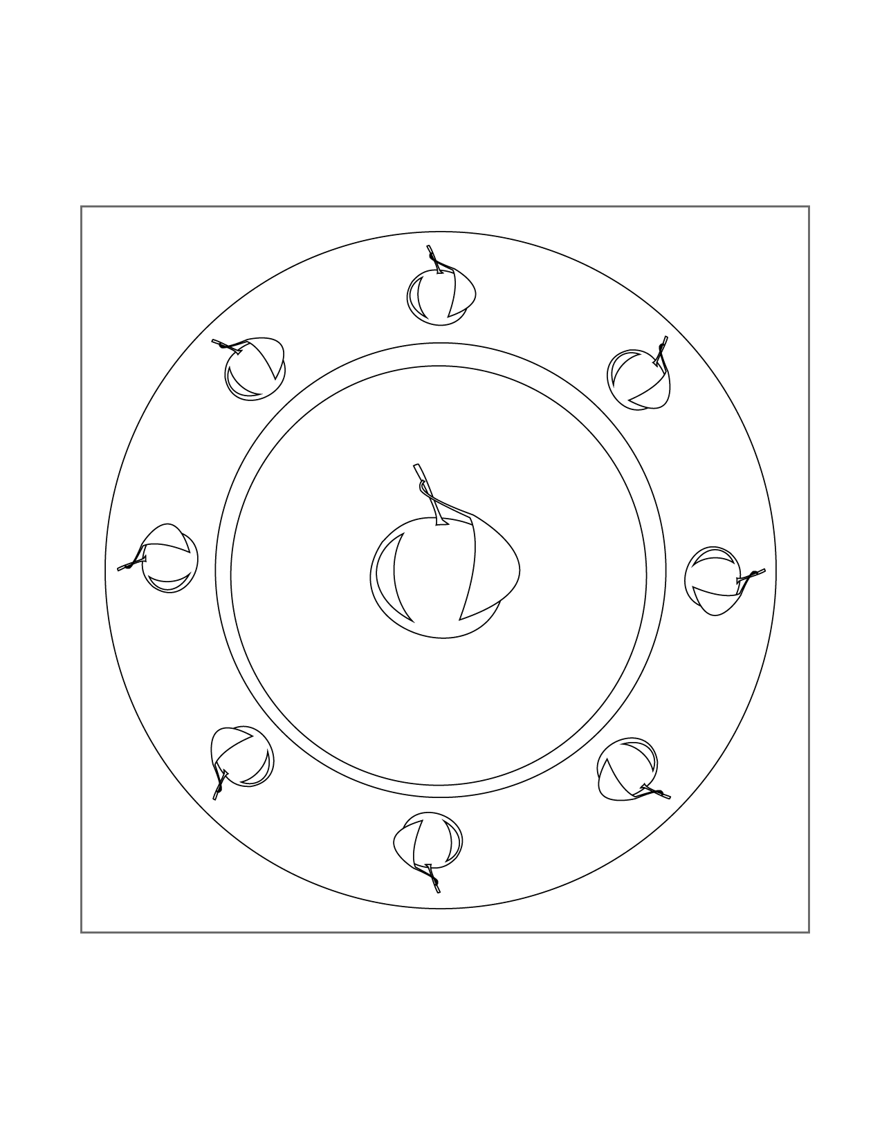 Plate With Orange Print Coloring Page