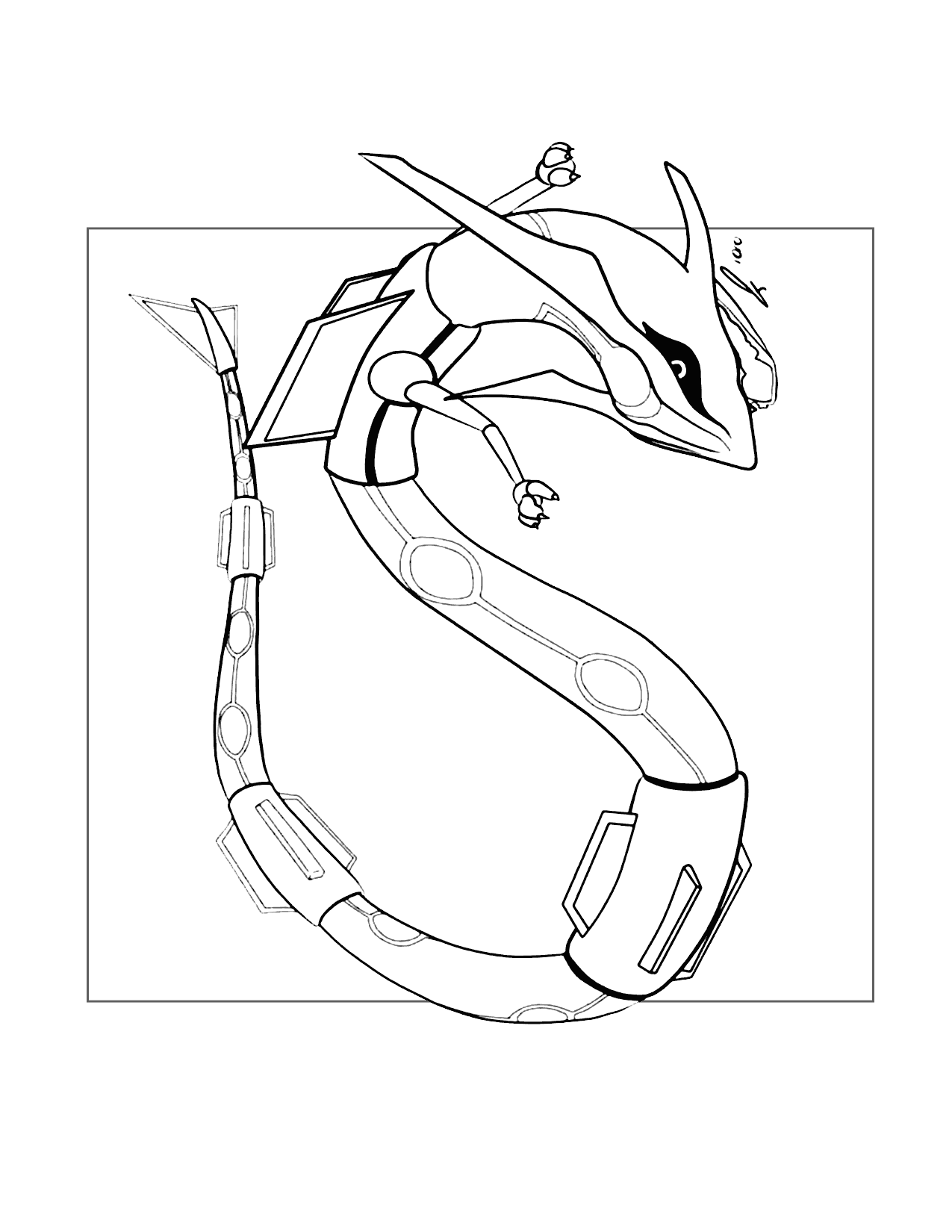 Pokemon Rayquaza Coloring Page
