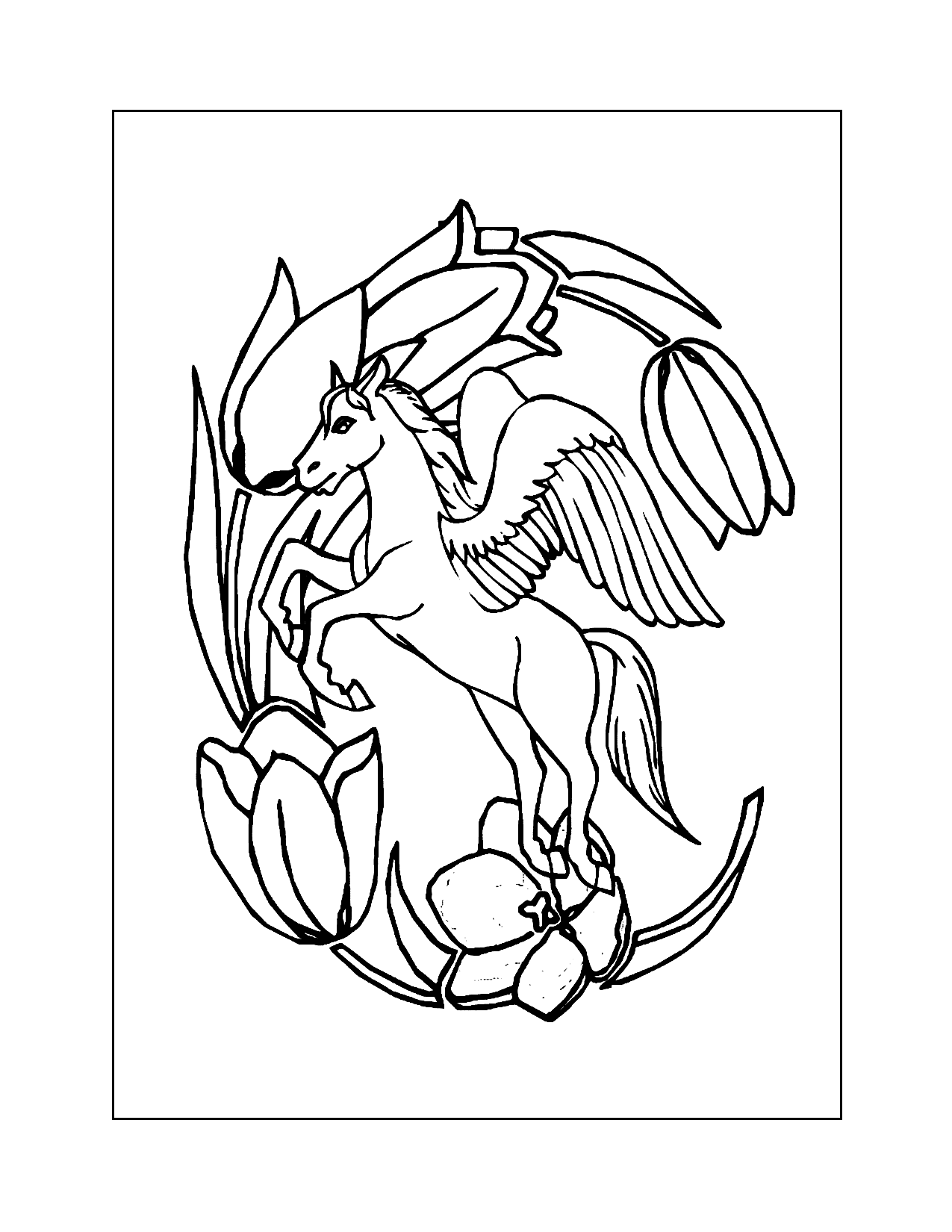 Pretty Pegasus Coloring Page