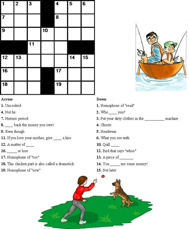 Printable Crossword Puzzles For Kids