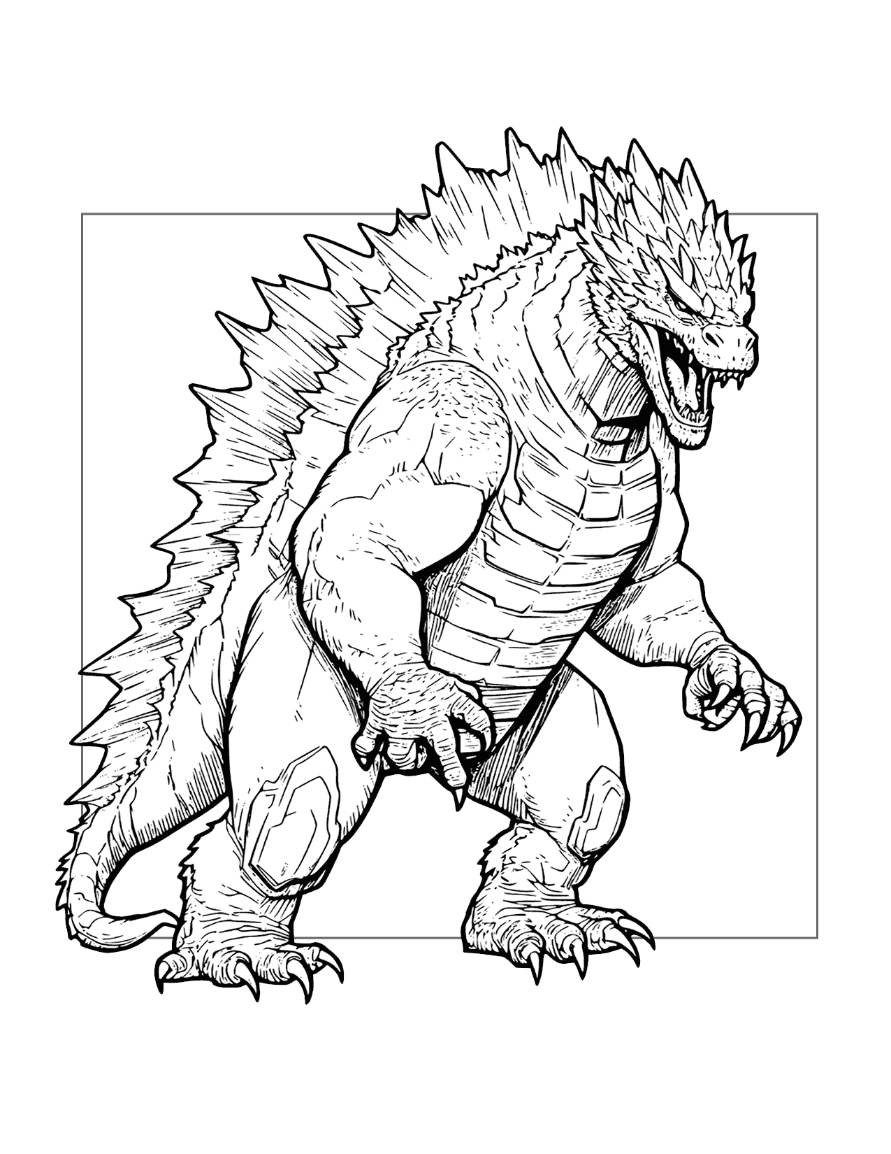 Scary Godzilla Coloring Page