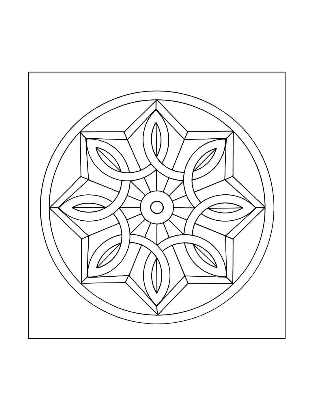 Simple Mosaic Coloring Pattern