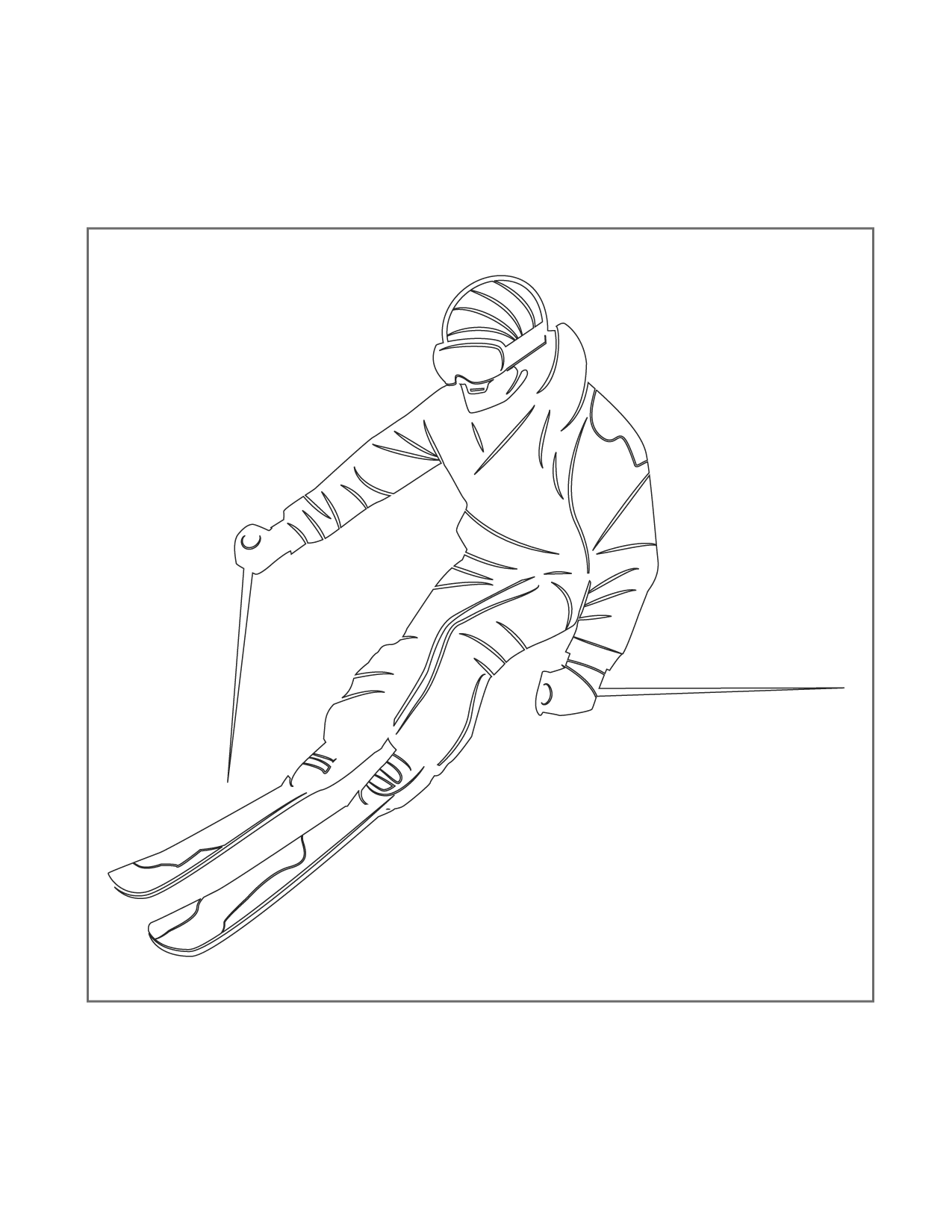 Ski Jump Coloring Page