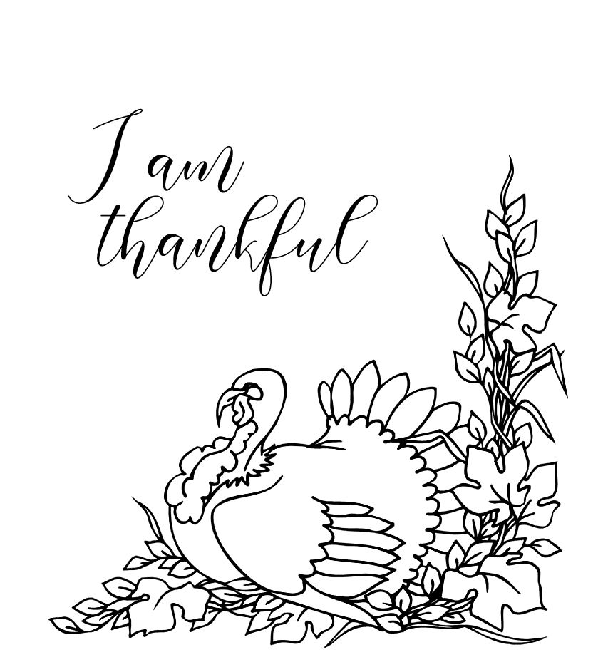 Thankful Turkey Coloring Page