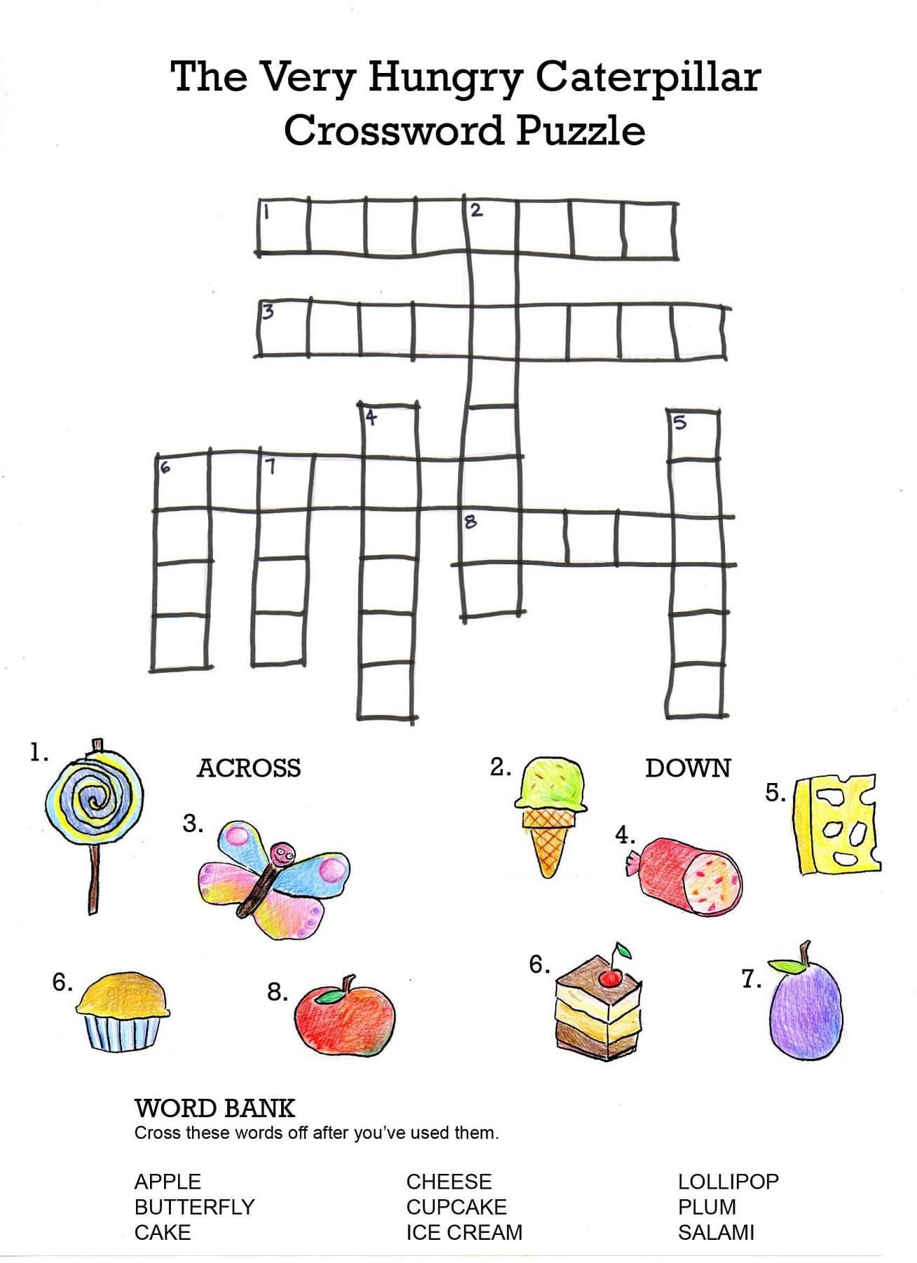 Very Hungry Catterpillar Crossword